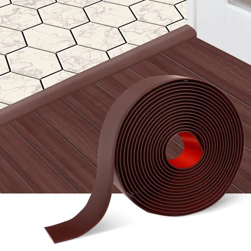 Vista 11 de FONUNO - Tira de transición de piso de vinilo autoadhesiva Peel and Stick Transition Strips for Doorway Vinyl Floor Divider Strip, Pure