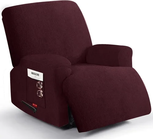 Vista 18 de 3 fundas elásticas para sillas reclinables, fundas de tela de felpa y protectores duraderos de muebles para niños y mascotas (1 plaza, negro)
