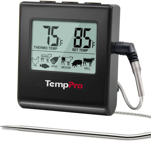 Vista 10 de Cocina digital LCD ThermoPro TP16 grande de cocción, comida, carne, termómetro para horno para barbacoa parrilla fumador temporizador de reloj