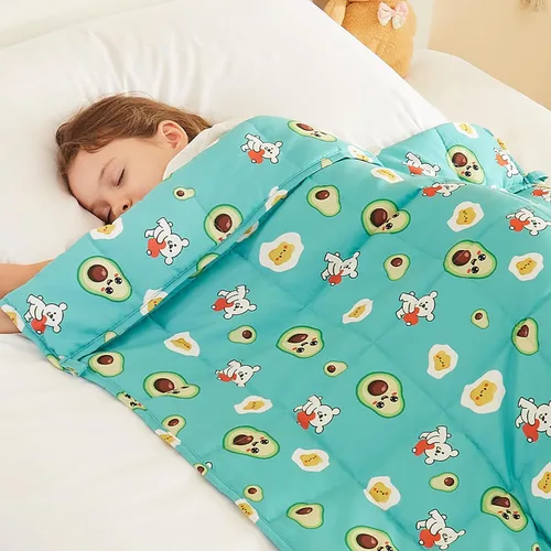 Vista 30 de Manta con peso – Manta pesada con patrón de animales de 7 libras – Manta transpirable tamaño pequeño (41 x 60 pulgadas, 7 libras)