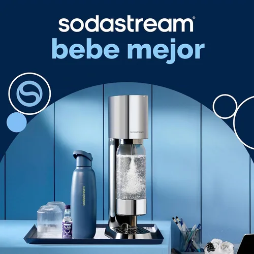 Vista 2 de SodaStream Enso - Kit para hacer agua con gas (negro) - incluye CO2, botella de carbonatación de 32 FL Oz. VISTO-EN-TV