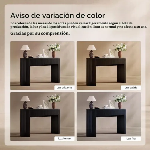 Vista 7 de ComfyCorner Mesa consola de 55 pulgadas con almacenamiento, mesa de entrada Negro