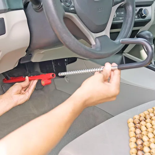 Vista 6 de Bloqueo del pedal del freno del volante: dispositivo de seguridad antirrobo universal ajustable para automóvil, camión, SUV o camioneta