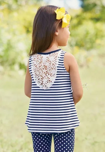 Vista 4 de Mud Pie - Conjunto de pantalones de dos piezas para bebé niña sin mangas, cangrejo náutico
