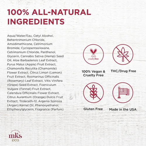 Vista 6 de Earthly Body MKS eco X - Tratamiento sin enjuague y desenredante, aceite de argán marroquí, aceite de semilla de cáñamo, vegano y libre de crueldad