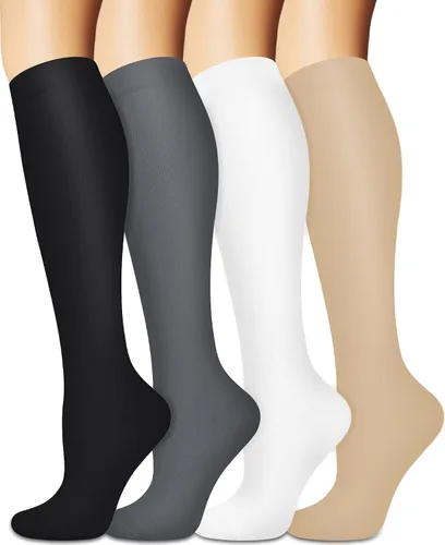 Vista 28 de Calcetines de compresión para mujeres y hombres circulación (3 pares) son el mejor apoyo para correr, atletismo, ciclismo, senderismo