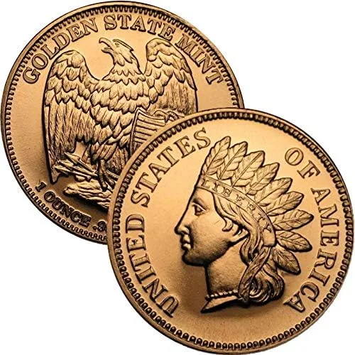 Vista 4 de Moneda redonda de cobre puro .999 de 1 oz (Apolo 11 50 aniversario)