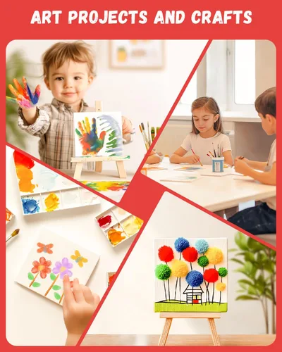 Vista 7 de Simetufy Paquete de 12 Tableros de Lienzo Pequeños para Pintura de 4 x 6 pulgadas - Paneles de Mini Lienzo de 100% Algodón sin Ácidos Imprimados