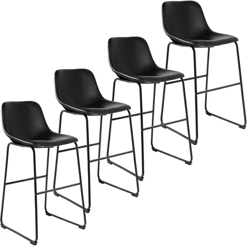Vista 28 de TAVR Furniture Leathaire - Juego de 2 taburetes de tela con altura de mostrador, sillas de isla sin brazos, con capacidad para hasta 500 libras