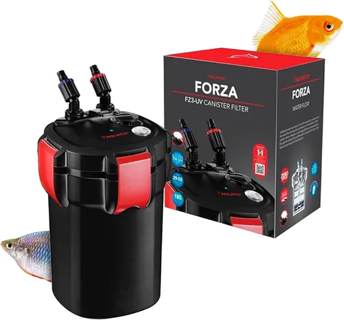 Vista 4 de Aquatop Filtro de recipiente de 3 etapas de 264 GPH con vórtice súper silencioso Easy Prime - 55 W de potencia para hasta 75 galones - Incluye todos