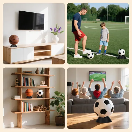 Vista 4 de Soporte de exhibición de bolas de 6 piezas – Soporte duradero para pelotas deportivas para baloncesto, pedestal, fútbol, fútbol, voleibol