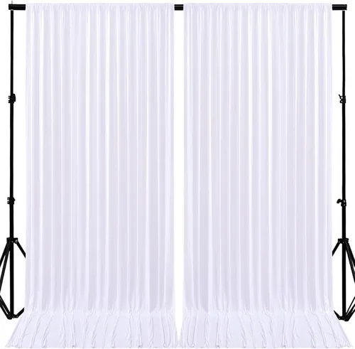 Vista 24 de Paneles de cortinas de fondo negras de 10 pies x 10 pies para fiestas, fiestas de cumpleaños, sin arrugas, cortinas de telón de fondo de tela