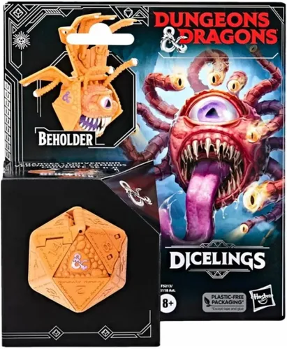 Vista 7 de Dungeons & Dragons Dicelings Azul Beholder Figuras de Acción Transformables de Dados Gigantes d20 de Monstruos Coleccionables para Juegos de Rol