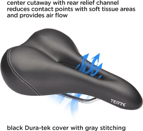 Vista 6 de Terry Liberator X - Sillín de bicicleta de montaña para mujer, flexible y cómodo, funda Dura-tek negra