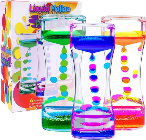 Vista 6 de Liquid Motion Bubbler - Juguetes sensoriales visuales para niños y adultos, juguete de burbujas grandes y relajantes, colorido juguete de arena