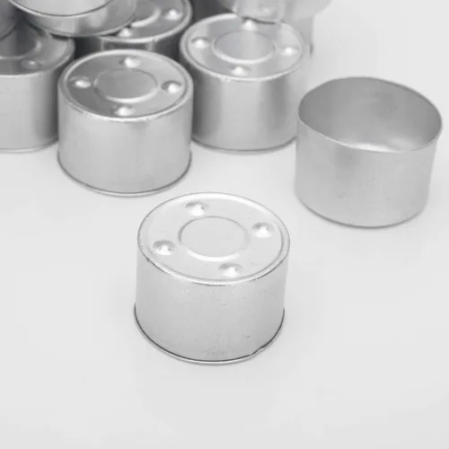 Vista 7 de Aislor Tazas de té a granel, latas de velas de candelita, paquete de 50, plata plateada, talla única