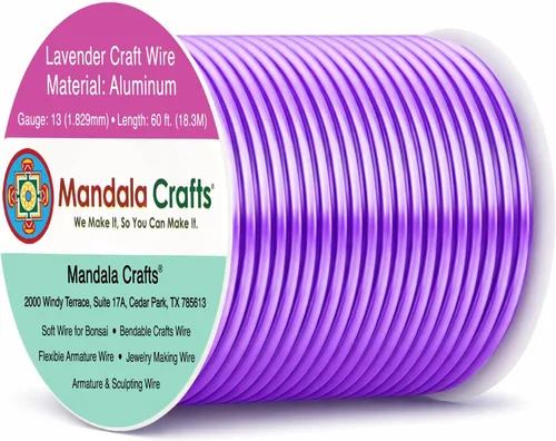 Vista 141 de Mandala Crafts - Alambre de aluminio anodizado de calibre 22 para hacer joyas - 137.2 m de alambre flexible surtido y coloreado - Doble para bonsái