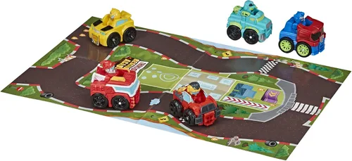 Vista 3 de Transformers Playskool Heroes Rescue Bots Academy Mini Bot Racers Converting Robot Toy Toy Pack 5, coches de juguete coleccionables de 2 pulgadas