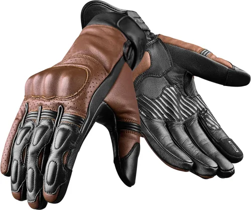 Vista 9 de J.A.G. Guantes de motocicleta – Guantes de motocicleta perforados de cuero premium para hombres con protección de nudillos Guantes de motocicleta
