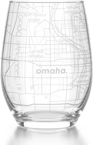 Vista 14 de Well Told Copa de vino sin tallo grabada con mapa de Atlanta, Georgia (15 oz, transparente) - Mapa de ciudad grabado, vaso personalizado, regalos