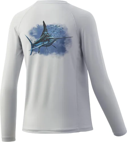 Vista 56 de HUK Camisa unisex de camuflaje Pursuit para niños Camisa de manga larga para niños Sotavento de roble musgoso
