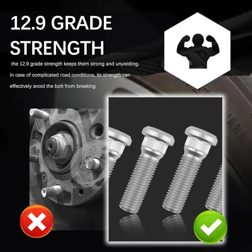 Vista 5 de 6 pernos de rueda UNF 1/2 20 para remolque, pernos de rueda de alta resistencia, ejes de 2000-7000 libras con longitud de 2.11 pulgadas, diámetro