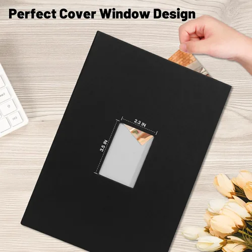 Vista 6 de Aevdor - Álbum de fotos de 4 x 6 con capacidad para 360 fotos, cubierta de cuero con áreas de notas para fotos de graduación, bodas, niños, familia