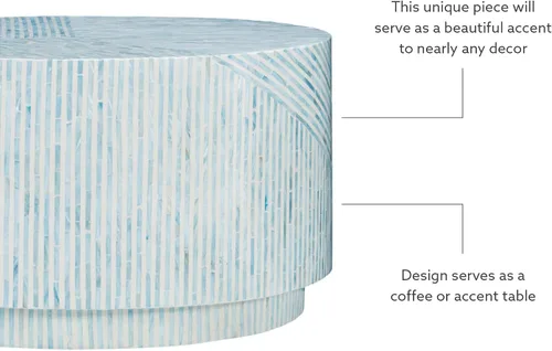Vista 6 de Linon Home Decor Products Mesa de centro Kiro Blue Capiz