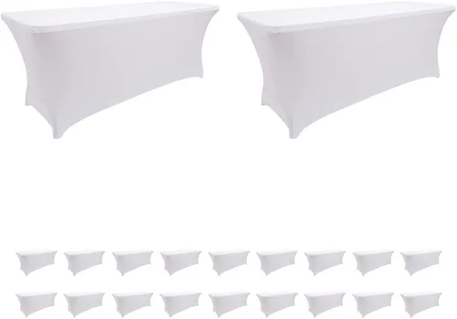Vista 102 de LZY Cubierta de Mesa Elástica Ajustable de Spandex para Mesa Plegable de 6 pies, 4 pies o 8 pies, Mantel de Cóctel Rectangular, Perfecto para Champn