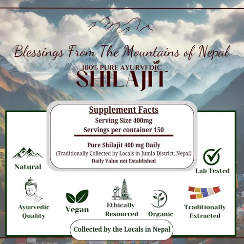 Vista 3 de SHILAJIT Resina SHILAJIT 100 % pura del Himalaya Nepalí, suplemento ayurvédico de grado negro, infusión de miel, cosechado a mano, probado