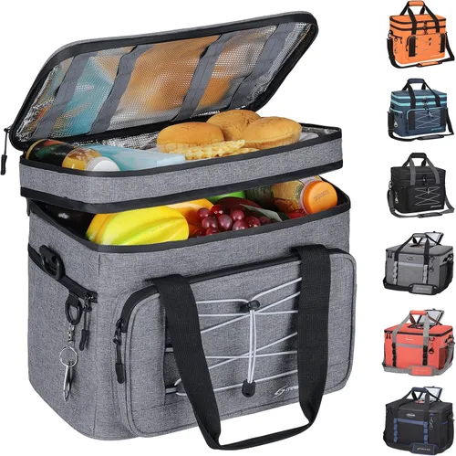 Vista 10 de Maelstrom Portable Collapsible Soft Cooler Bag – 24/30/60 Cans Double-Deck Leakproof Ice Chest for Beach, Camping & Grocery