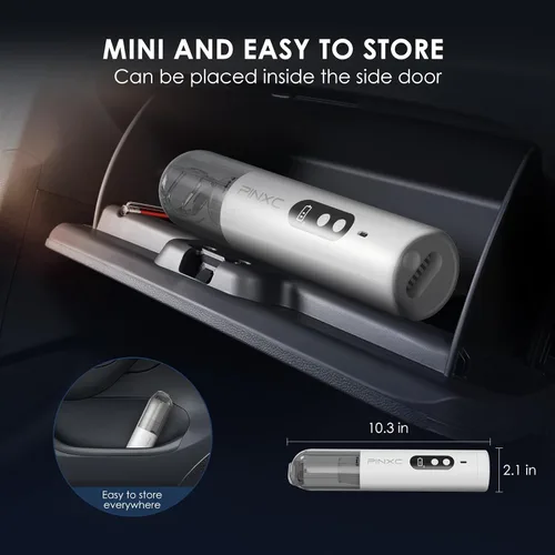 Vista 5 de Mini aspiradora inalámbrica de 15000 PA de alta potencia, aspiradora de mano para automóvil, aspiradora portátil 5 en 1 para automóvil, hogar y pelo
