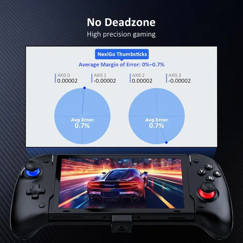 Vista 3 de NexiGo Gripcon de efecto Hall (sin deriva, sin zona muerta) con joystick de detección Hall para Nintendo SwitchSwitch OLED, modo de mano ergonómico