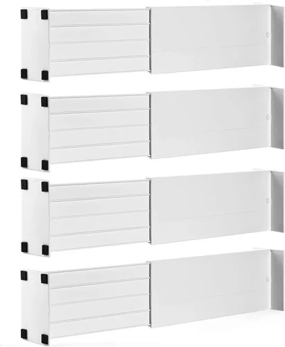 Vista 9 de Dial Industries - Divisores organizadores de ropa ajustables para cajón, juego de 2, 4.5 pulgadas de profundidad