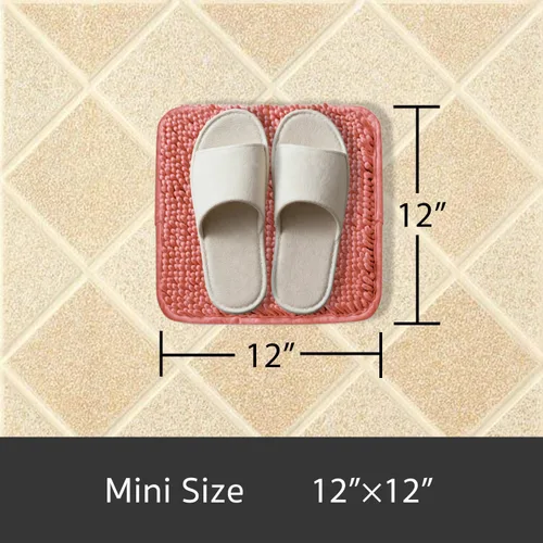 Vista 2 de Yeaban Alfombras pequeñas de baño de felpilla de 12 x 12 pulgadas, absorbentes y lavables, antideslizantes, de felpa y suaves para baño, ducha