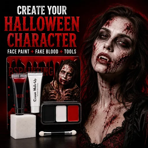Vista 7 de Kit de maquillaje SFX de Halloween, pintura facial y sangre Varios