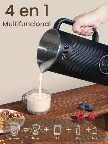 Vista 4 de FOHERE Máquina para Hacer Leche de Nuez, 6 en 1 Fabricante de Leche de Soja de 35oz para Leche de Almendra Casera, Avena, Soja, Comida para Bebés