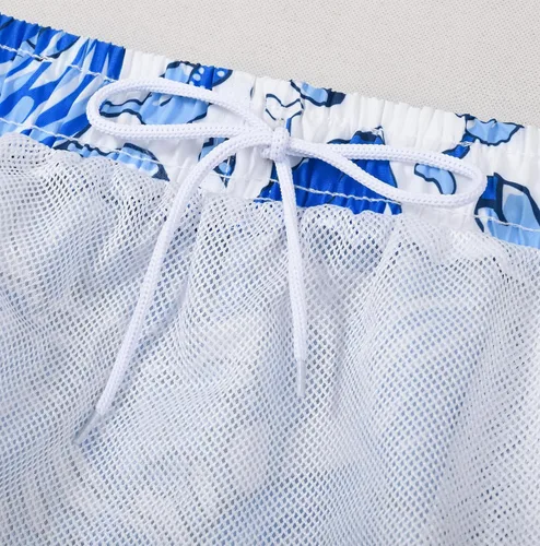 Vista 4 de MADHERO Traje de baño para hombre, estilo vintage, floral, de secado rápido, con forro de malla