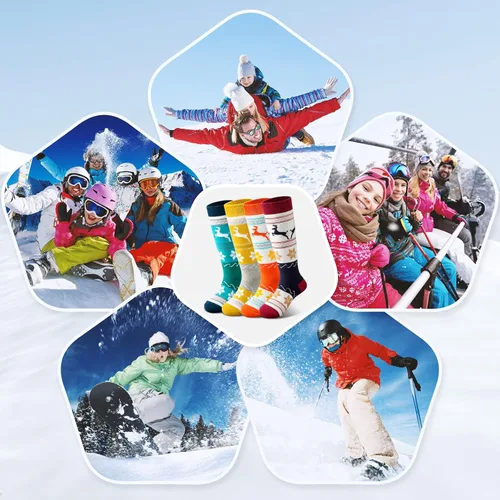 Vista 7 de Cimkiz Kids Ski Socks (2 Pairs3 Pairs) for Boys Girls Thick Warm for Winter Snow Skiing Snowboard Sports