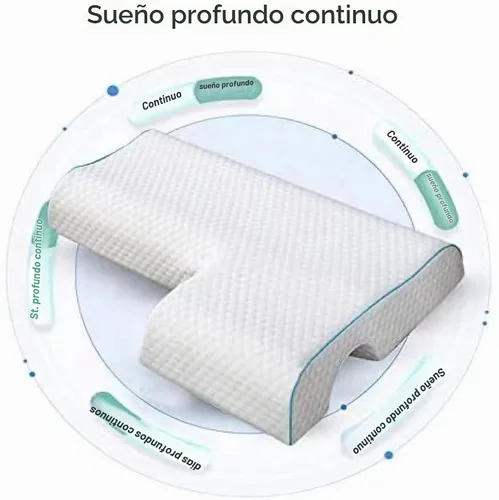Vista 6 de Almohada de espuma viscoelástica arqueada para adultos con orificio para el brazo - Núcleo de espuma viscoelástica 3D arqueada, almohada de rebote
