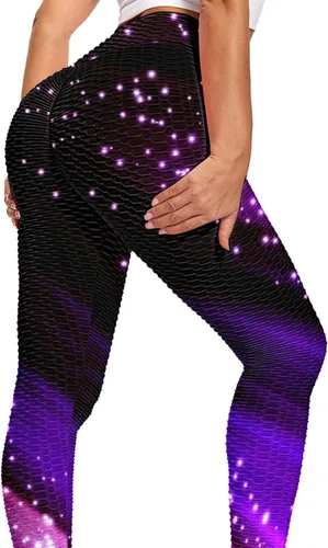 Vista 2 de Leggings con bolsillos para mujer, leggings sin costuras de teñido anudado para mujer, pantalones de yoga de cintura alta, levantamiento de glúteos
