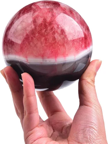 Vista 68 de JIC Gem Piedra Natural de Jaspe Africano Cristal de Curación Esfera Adivinación Bola de Piedra Preciosa, Feng Shui Reiki Aura Decoración