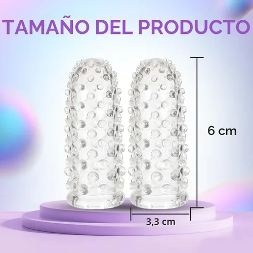 Vista 4 de 2 piezas Condones para Dedos Juguetes Sexuales Femeninos, Vibrador de Dedo Estimulador del Punto G Juguetes Sexuales Anales, Novedades Sexuales BDSM