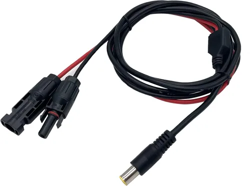 Vista 2 de Conector de panel solar a cable adaptador de CC de 0.315 in, compatible con conector solar, generador solar, estación de energía portátil y panel