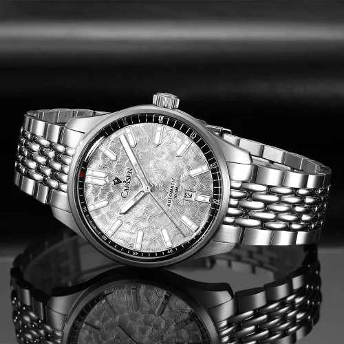 Vista 5 de CADISEN Reloj mecánico automático para hombre, 328.1 ft, resistente al agua, acero inoxidable, homenaje