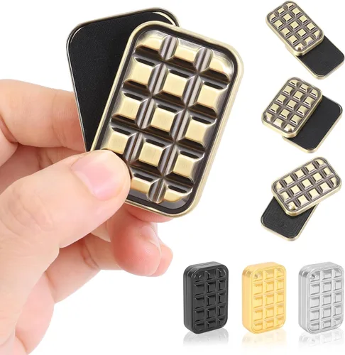 Vista 17 de Paquete de 2 juguetes para ansiedad, tarjeta magnética de metal háptico, tarjeta de póquer deslizante, juguetes EDC para adultos, aliviar el estrés