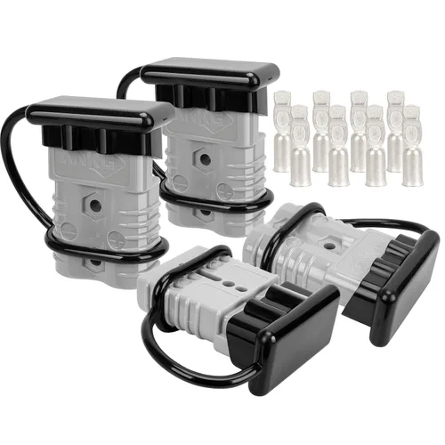 Vista 14 de 2 piezas conector de alimentación de batería de 175 amperios 600 voltios 1/0 AWG (contacto de 1/0AWG, 2 piezas carcasa gris) Kit de conector