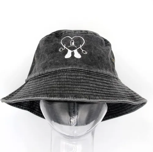 Vista 3 de Verano Merch Sombrero de pescador bordado con corazón, sombrero unisex para el sol, talla única