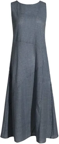 Vista 3 de Vestido de cóctel casual para mujer, de verano, casual, holgado, de algodón y cuello redondo, vestido maxi halter