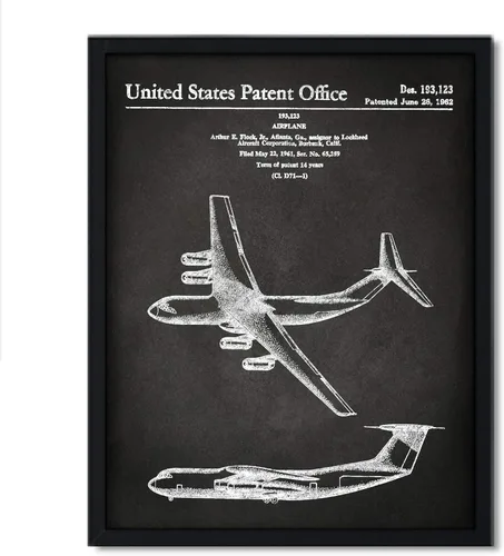 Vista 15 de Andaz Press Póster de decoración de pared con estampado de patente de pizarra, 8.5 x 11 pulgadas, aviones, trenes, automóviles, póster de patente